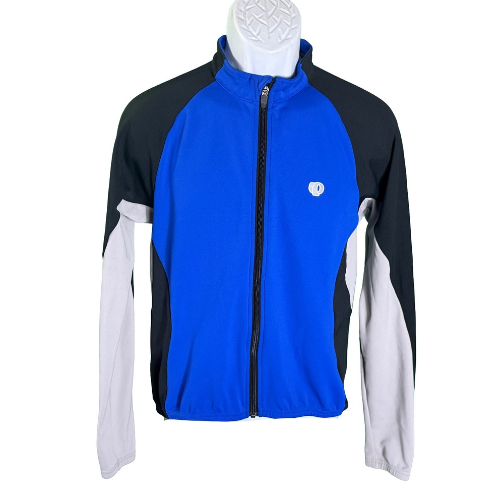 Pearl Izumi Cycling Jersey Women Medium Blue Black Long Sleeve Full Zip 4516